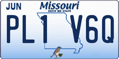 MO license plate PL1V6Q