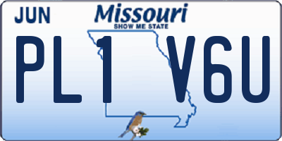 MO license plate PL1V6U