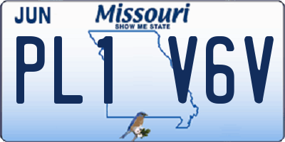 MO license plate PL1V6V