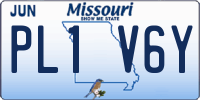 MO license plate PL1V6Y
