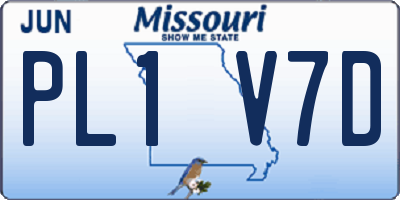 MO license plate PL1V7D