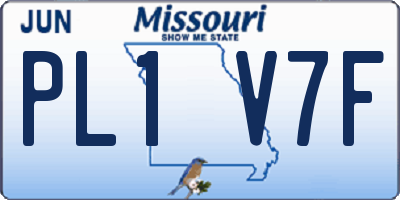 MO license plate PL1V7F