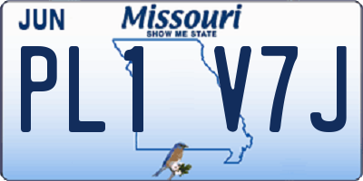 MO license plate PL1V7J
