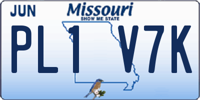 MO license plate PL1V7K