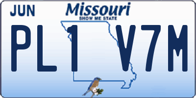 MO license plate PL1V7M