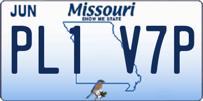MO license plate PL1V7P