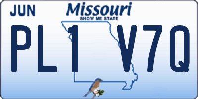 MO license plate PL1V7Q