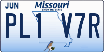 MO license plate PL1V7R