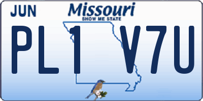MO license plate PL1V7U
