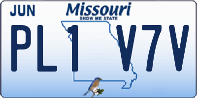 MO license plate PL1V7V