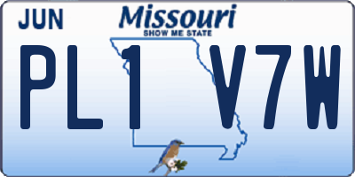 MO license plate PL1V7W