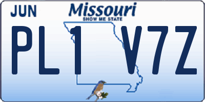 MO license plate PL1V7Z