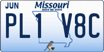 MO license plate PL1V8C