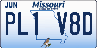 MO license plate PL1V8D