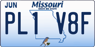 MO license plate PL1V8F
