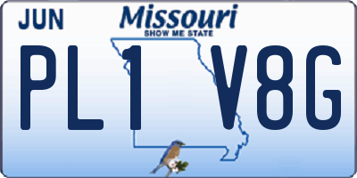 MO license plate PL1V8G