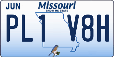 MO license plate PL1V8H