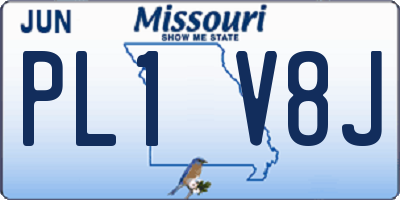 MO license plate PL1V8J