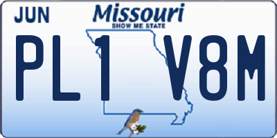 MO license plate PL1V8M