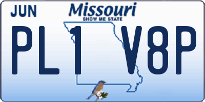 MO license plate PL1V8P