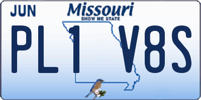 MO license plate PL1V8S