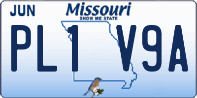 MO license plate PL1V9A