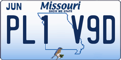 MO license plate PL1V9D