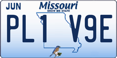 MO license plate PL1V9E