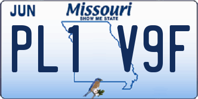 MO license plate PL1V9F