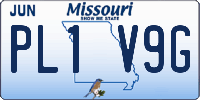 MO license plate PL1V9G