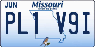 MO license plate PL1V9I