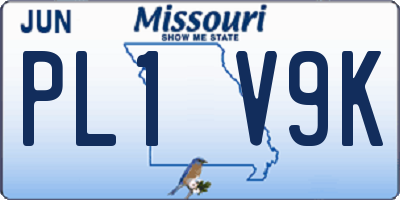 MO license plate PL1V9K