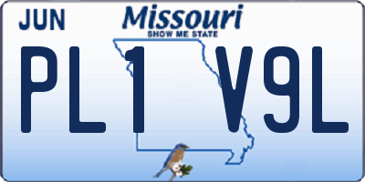 MO license plate PL1V9L