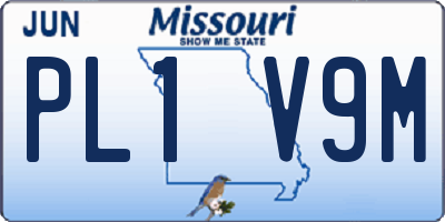 MO license plate PL1V9M