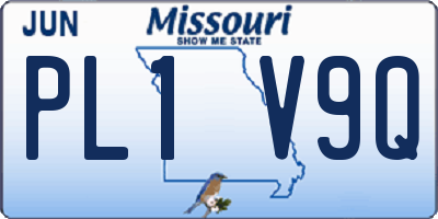 MO license plate PL1V9Q