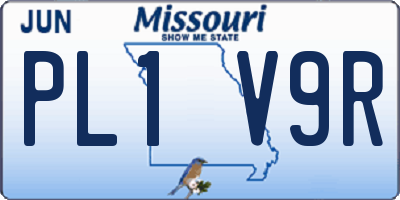 MO license plate PL1V9R