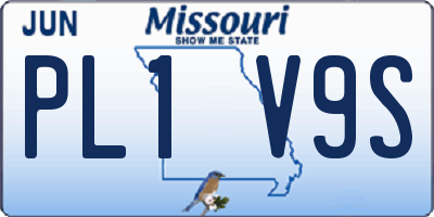 MO license plate PL1V9S
