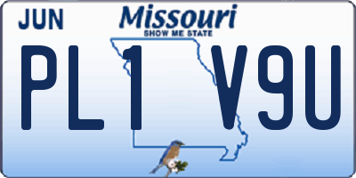 MO license plate PL1V9U