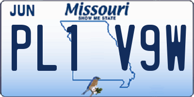 MO license plate PL1V9W