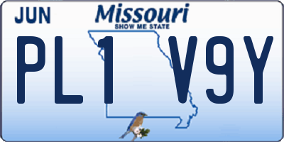 MO license plate PL1V9Y