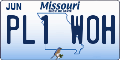 MO license plate PL1W0H