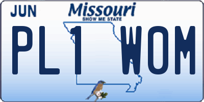 MO license plate PL1W0M