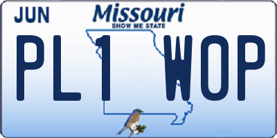 MO license plate PL1W0P