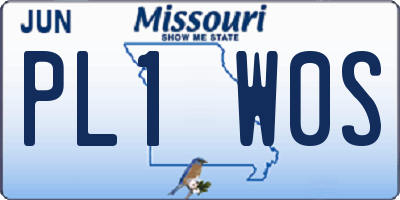 MO license plate PL1W0S