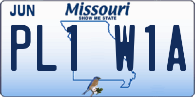 MO license plate PL1W1A