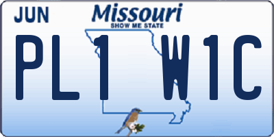 MO license plate PL1W1C