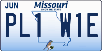 MO license plate PL1W1E