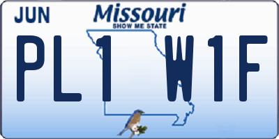MO license plate PL1W1F