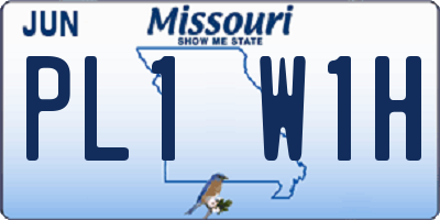 MO license plate PL1W1H