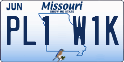MO license plate PL1W1K